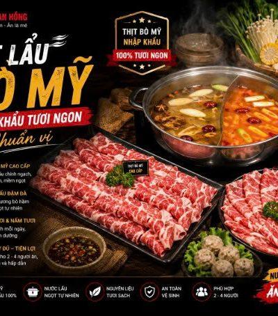 Set Lẩu Bò Mỹ Nhập Khẩu Tươi Ngon Chuẩn Vị | Bếp Than Hồng