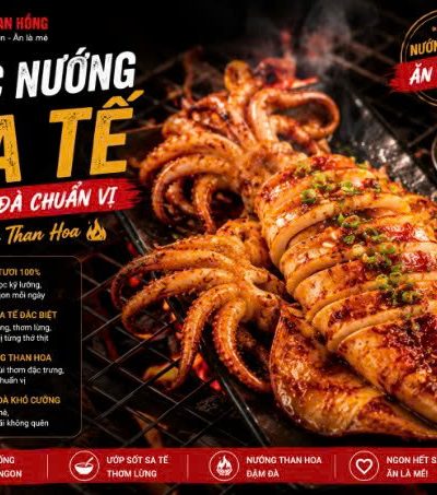 Mực Nướng Sa Tế Đậm Đà Chuẩn Vị Nướng Than Hoa - Bếp Than Hồng